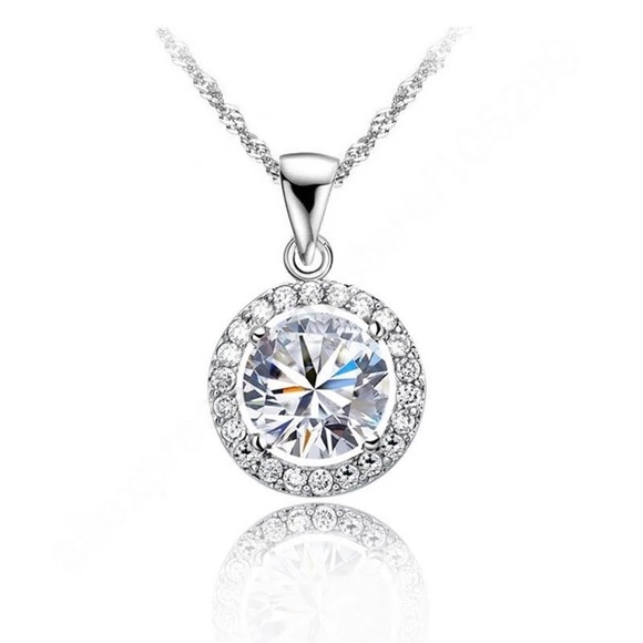 Jewelry - Sterling Silver 925 Necklace with CZ Stone